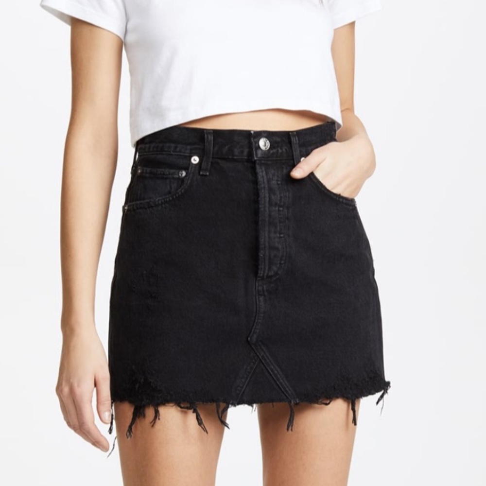 Agolde Black Denim Skirt - Picture 5 of 11